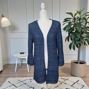 Westport Open-Front Cardigan • Blue • Airy Knit • NEW Size: Large NWOT